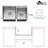 32"L × 19"W Drop-in Double Bowl Stainless Steel Kitchen Sink-122286221