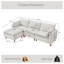 Canapé modulaire en L 108,5 po avec repose-pieds mobile et repose-pieds en chenille beige-847731510-847731508