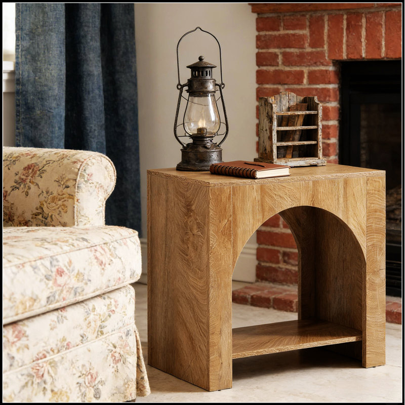Table de chevet à 2 niveaux avec design classique et rangement spacieux, parfaite pour rehausser la décoration et l'organisation