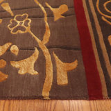 Presidential Hand Knotted Striped Area Rug in Red/Yellow/Green