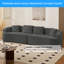 Causeuse incurvée compacte 37 po avec tissu chenille et 4 coussins-863781509