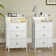 Nightstand With Outlets & LED Lights, End Table With3 Drawers & 2-Tier Open Shelf, Bedside Table For Bedroom