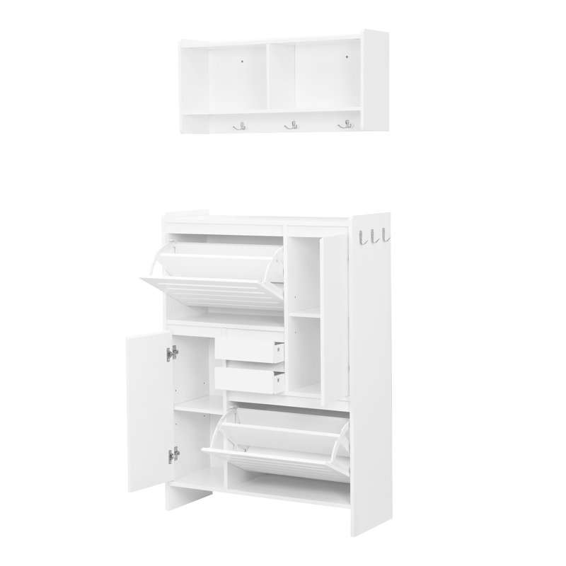 Armoire à chaussures multifonctionnelle à panneau de particules compacte pour vestibule