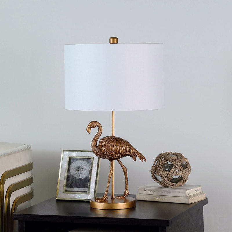 Lampe de table - 26 po en résine flamant rose mat