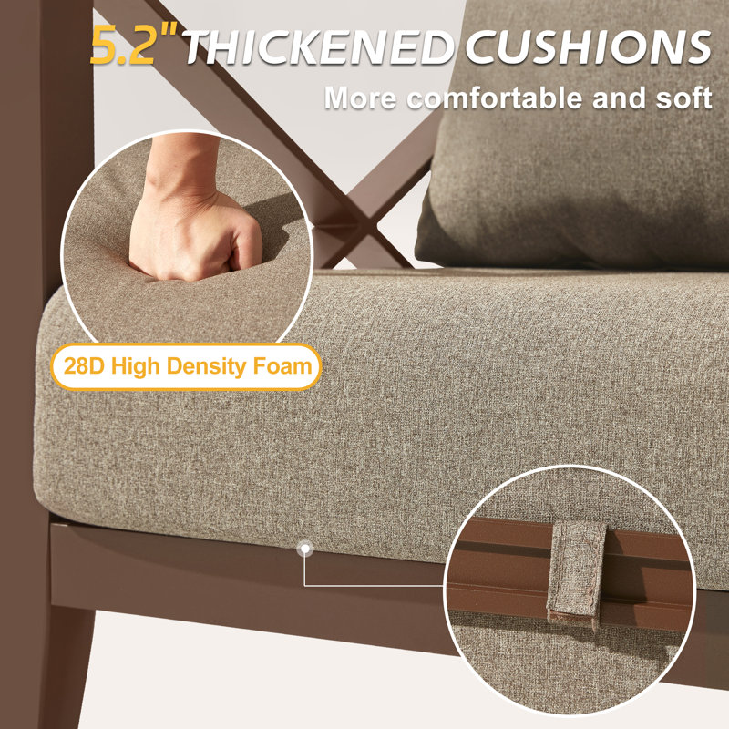 Fauteuil à bascule pivotant d'extérieur avec coussins, chaise longue de patio