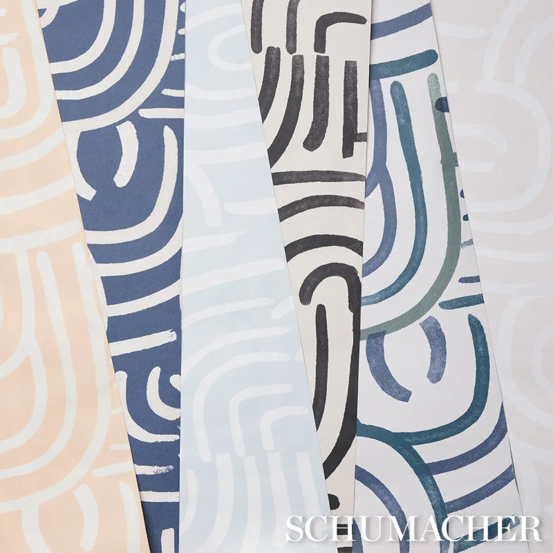 Schumacher x Backdrop New Beat Wallpaper, Light Beige