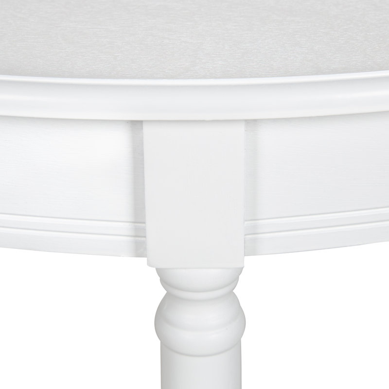 console en bois demi-lune Orton, Blanc