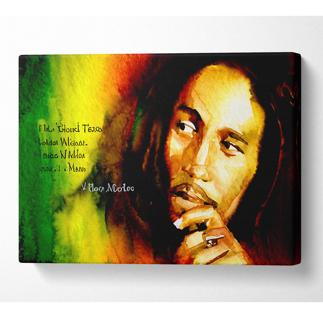 Musik-Zitat Bob Marley Feel No Pain - Leinwanddrucke im Wrapping