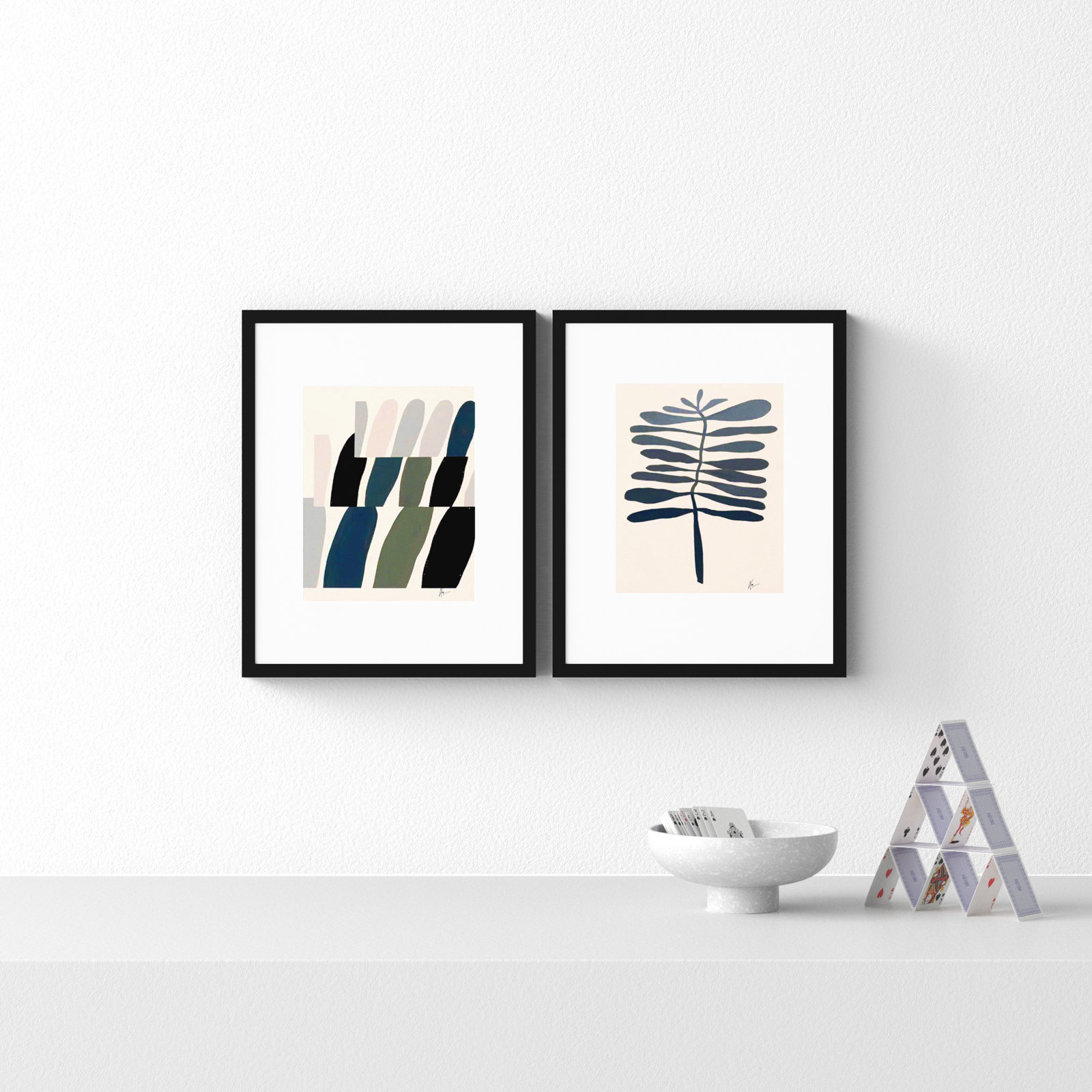 Flora 1&2 by Lee Lessem, Black Framed, 20" H x 32" W x 1.25" D