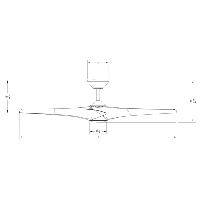 Zephyr 3 - Blade Outdoor/Indoor Smart Ceiling Fan with Light Kit And Remote Control Included, 62", Graphite/Weathered Gray