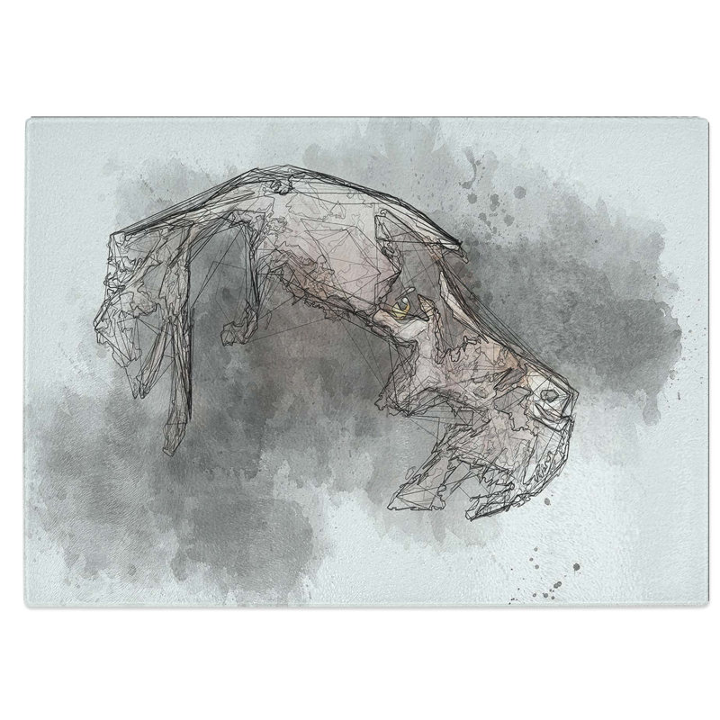 Tempered Glass Labrador Dog Chopping Board, 28.5 cm W x 20 cm L