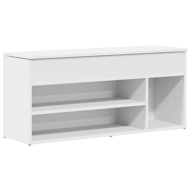 Shoe Bench 102X30.5X45 Cm Engineered Wood, White