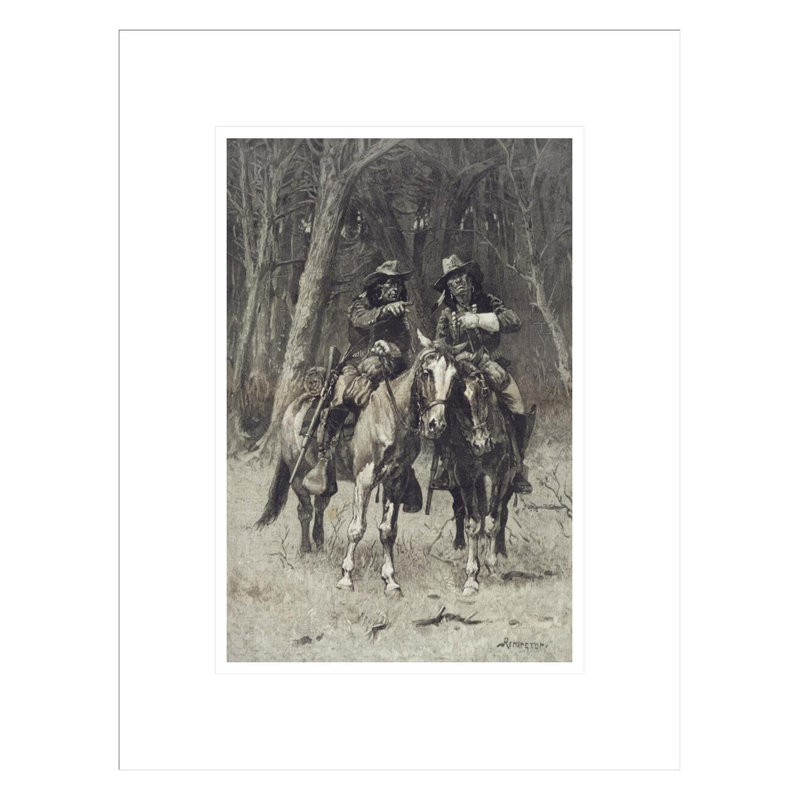 Cheyenne Scouts patrouillant le grand bois d'œuvre de l'Oklahoma du Nord canadien par Frederic Remington, impression giclée encadrée