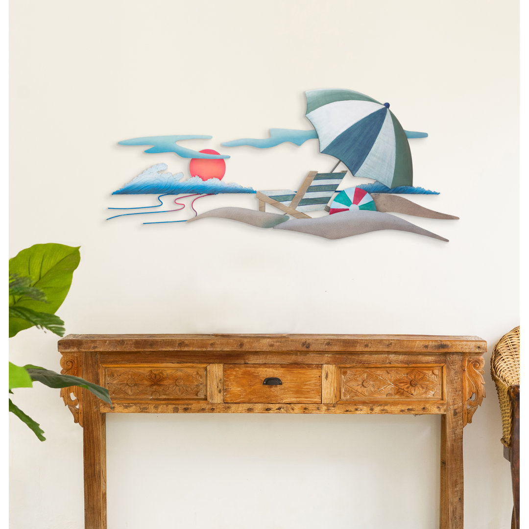 Handmade Coastal Landscape & Nature Wall Decor on Solid Wood Rosecliff Heights