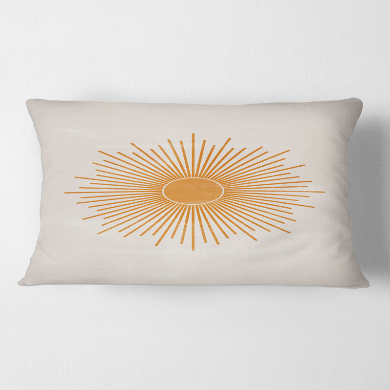Coussin Orange Sun Print II - imprimé moderne
