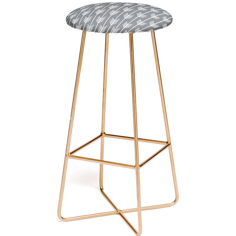 Upholstered Counter Stool with Metal Frame