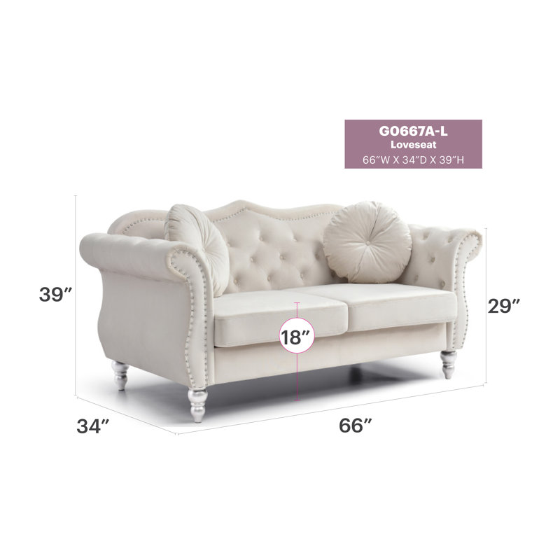 Hollywood 67'' Velvet Loveseat