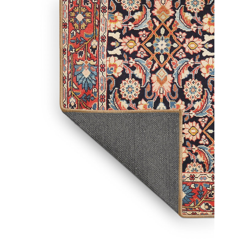 Tapis orange/beige/bleu traditionnel Lamborn, Rectangle 7 pi x 10 pi