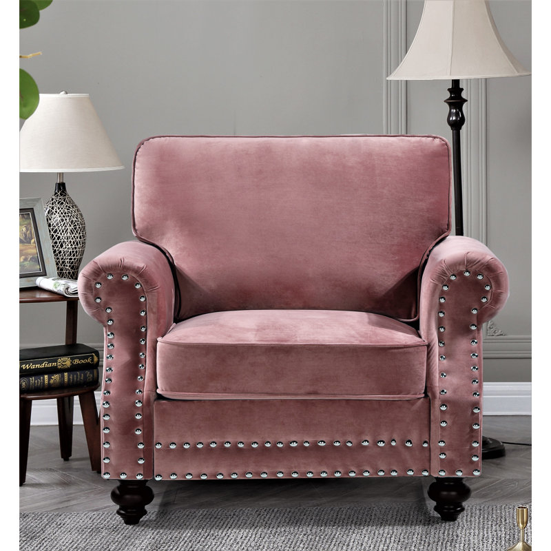Esquer Velvet Chesterfield Chair, Rose