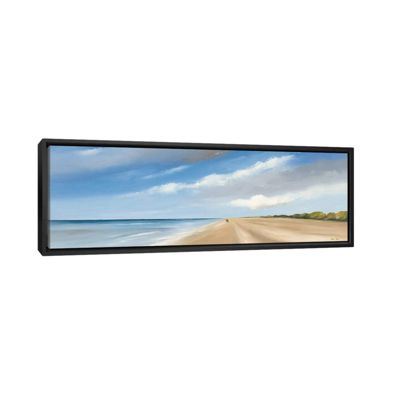 «Long the Sea I», reproduction sur toile, H 12 po x l 36 po x P 1,5 po, Toile avec cadre noir