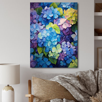 «Blue Blue Hydrangea Petals In Motion», reproduction sur toile