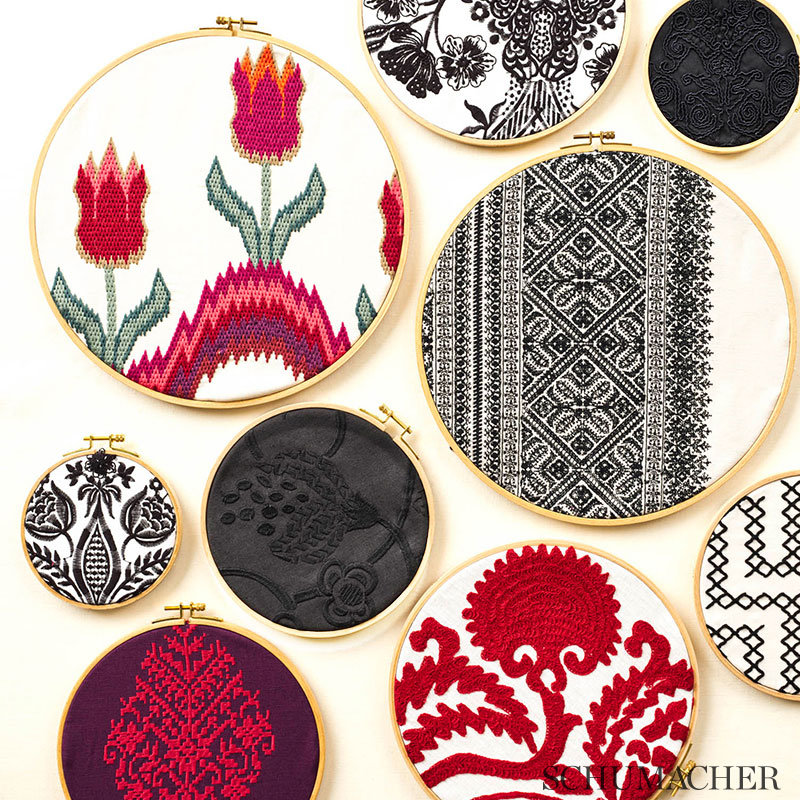Tissu de broderie Castanet, Rouge