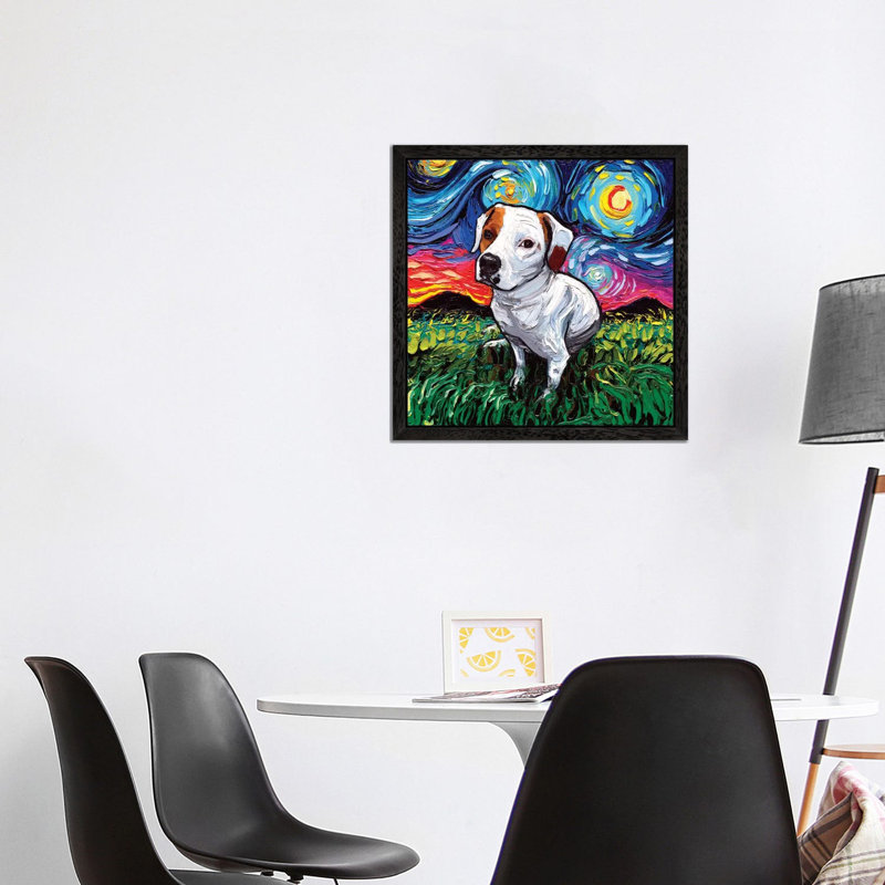 Miss Mickey Night - Painting on Canvas, 66.04 cm H x 66.04 cm W, Black Framed
