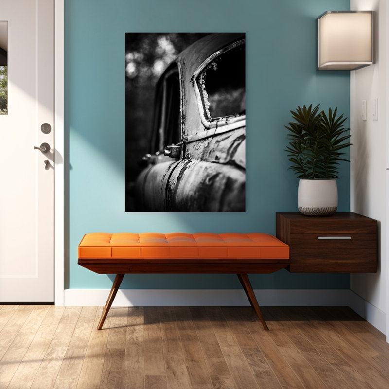 Impression d'art mural rétro industriel classique patiné, 48" H x 32" W