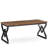 Rectangular Writing Desk With Wood Brown Engineered Wood Top And Black Metal Base For Bedroom Office