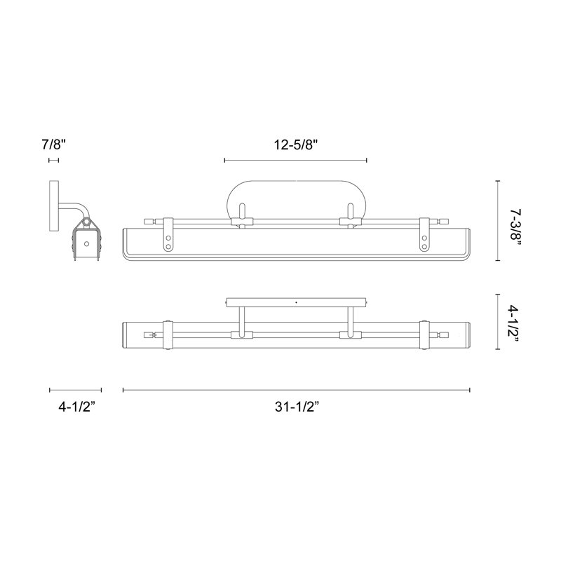 Valise 31.5'' Dimmable Nickel LED Vanity Light
