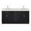 Meuble-lavabo double en bois massif 72 po avec plateau en quartz Carrara de 1,5 po Thornaby-1985119500-1985119501