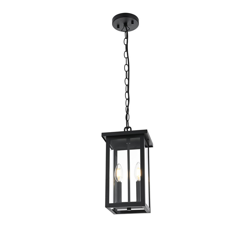 Luminaire suspendu d'extérieur noir 7 po Mershon