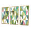 Motif géométrique mixte vert II - ensemble d'art moderne sur toile encadrée moderne et contemporain de 3-72043995-72043193