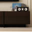 Modern Minimalist TV Stand With Hidden Storage And Sturdy Metal Hinges, 71.7 Inches, Dark Walnut