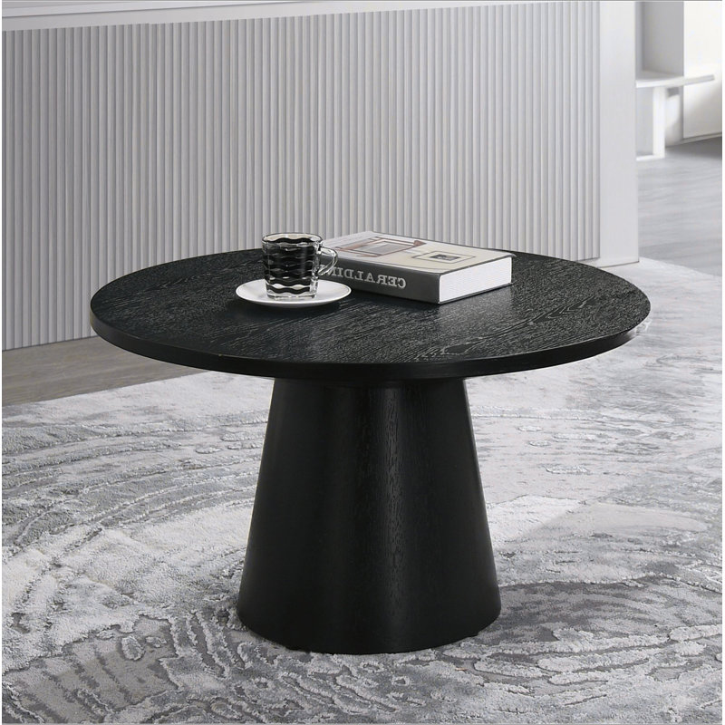 Table basse ronde de style contemporain moderne en forme de cône, Noir