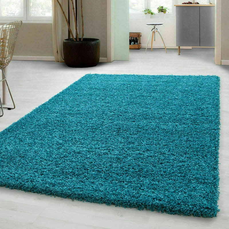 Elerby Solid Colour Shag Area Rug, Square 120cm