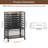 Rolling File Cart With 14 Slots - Metal & Wood Desktop File Organizer For Office, Home, And School