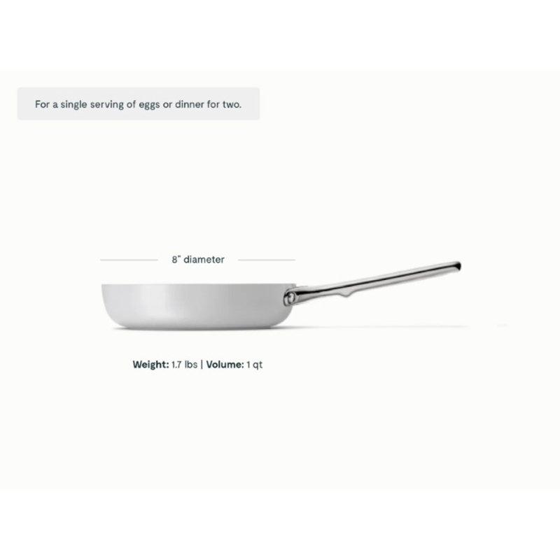 Caraway Poêle à frire antiadhésive en céramique, 8", Gris