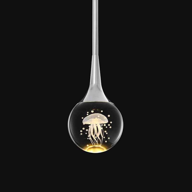 1 - Light LED Single Pendant, Chrome
