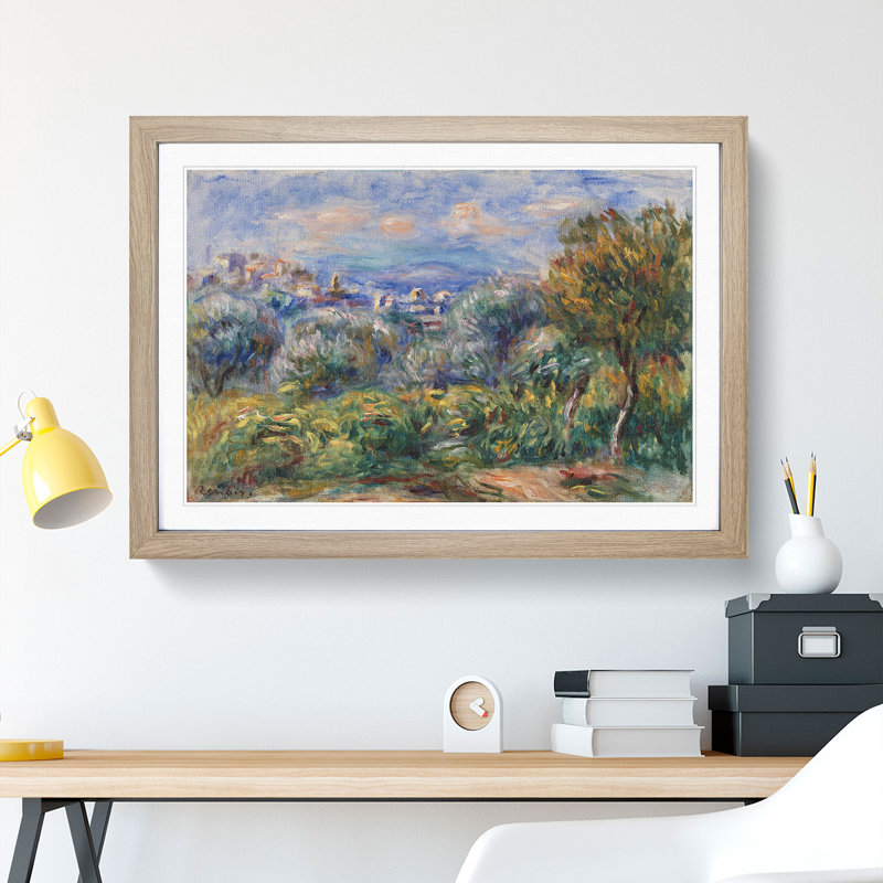 Landscape Vol.4 by Pierre-Auguste Renoir - Picture Frame Painting, 48cm H x 65cm W x 2cm D, Oak Framed