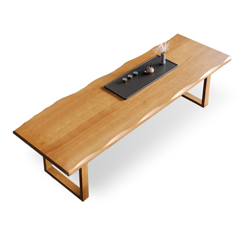 Brown Rectangular Solid Wood Dining Table, 29.53"H x 94.49"L x 37.4"W