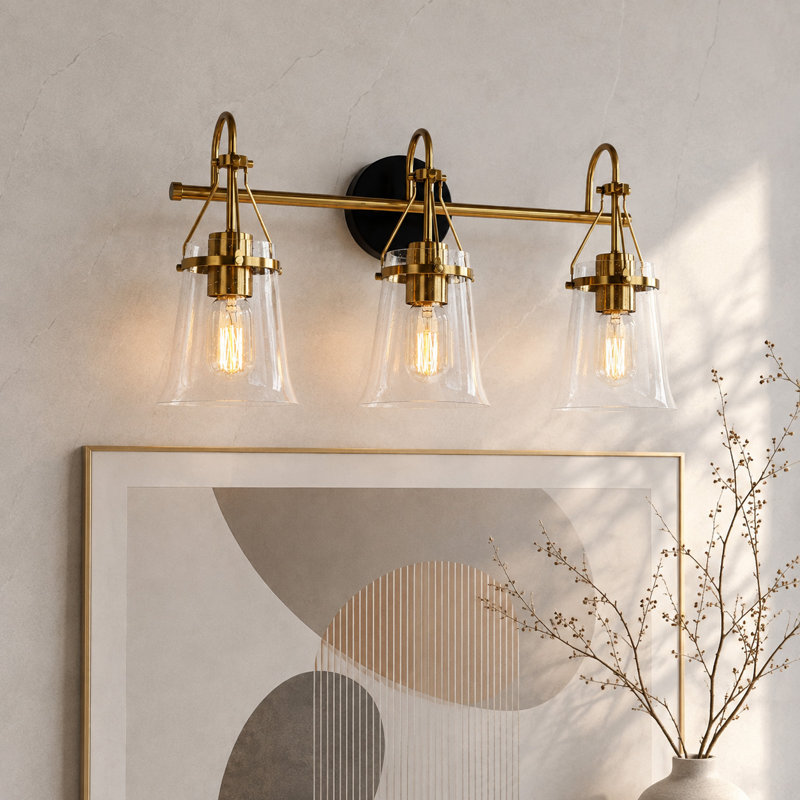 Strasburg Seeded Glass Dimmable Vanity Light, 3