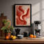 Crimson Flow Abstract - Framed Print-1265636935-1265636932