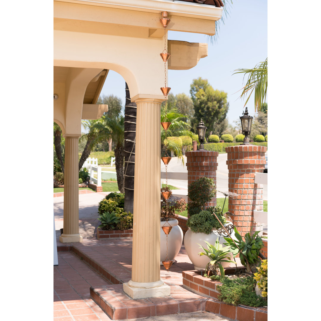 Pure Copper Siam Cup Rain Chain Replacement Downspout for Gutters Monarch Rain Chains