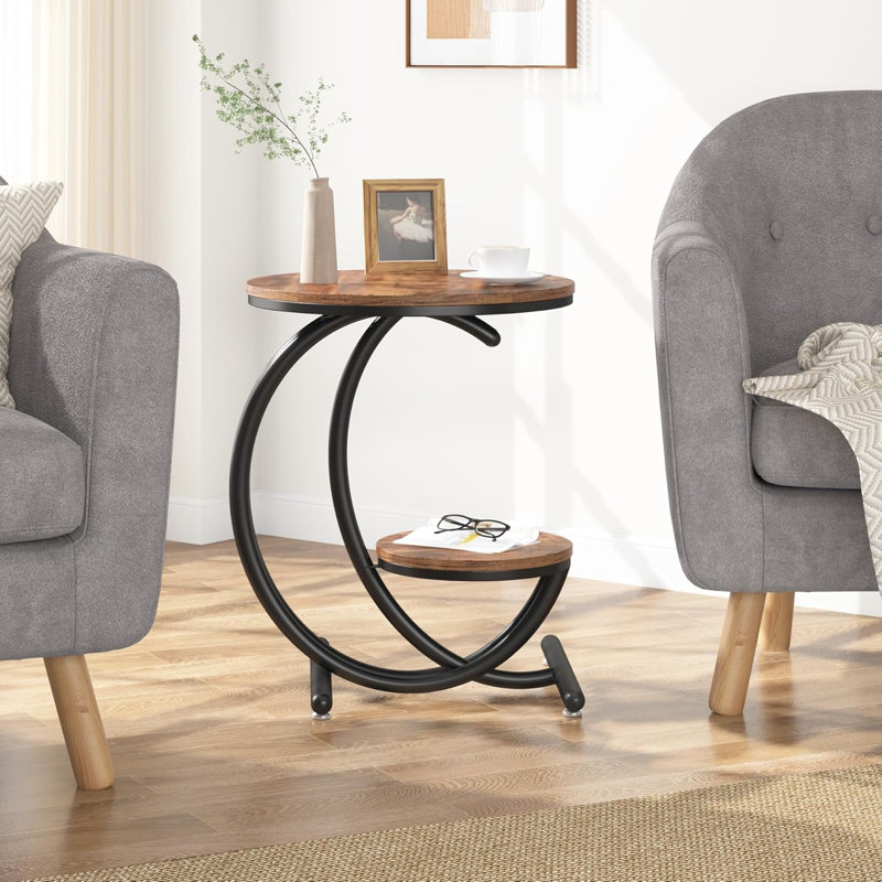 Industrial Round End Table Set Of 2