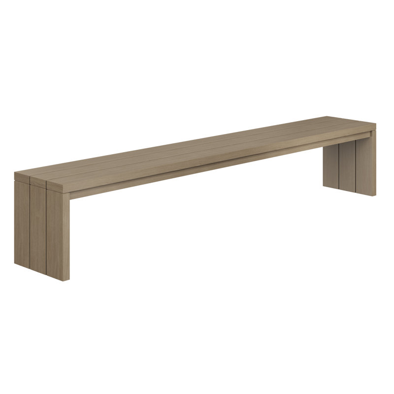 Outdoor Teak Dining Bench, Dark Brown