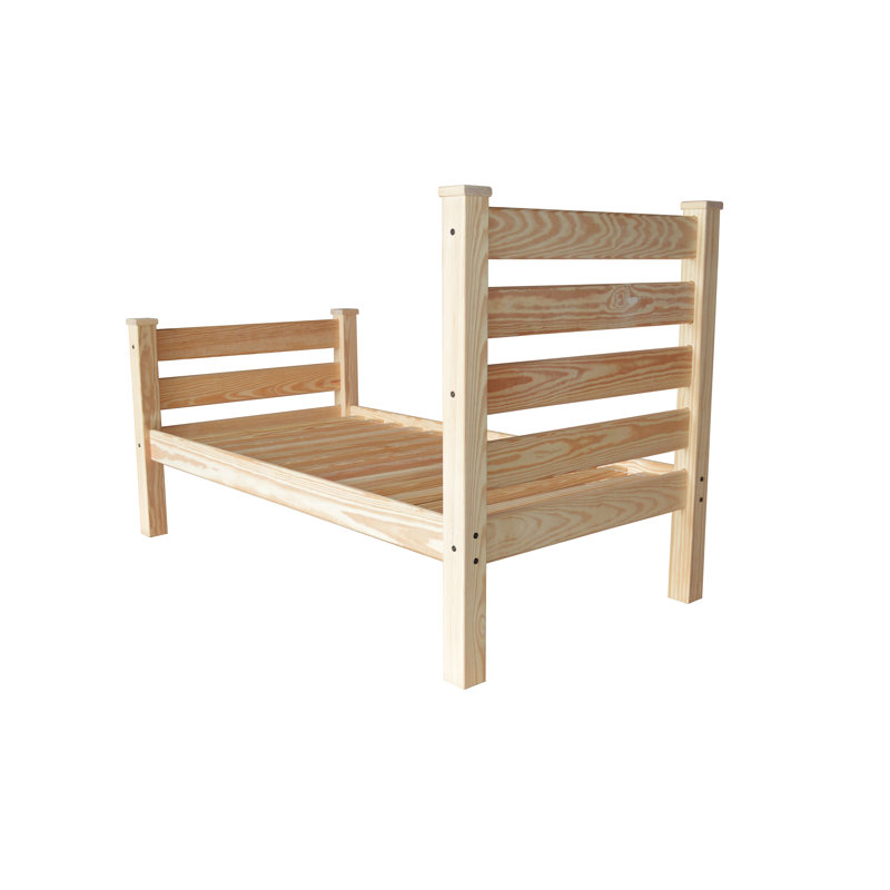 Lit standard en bois massif, Simple, Vert foncé