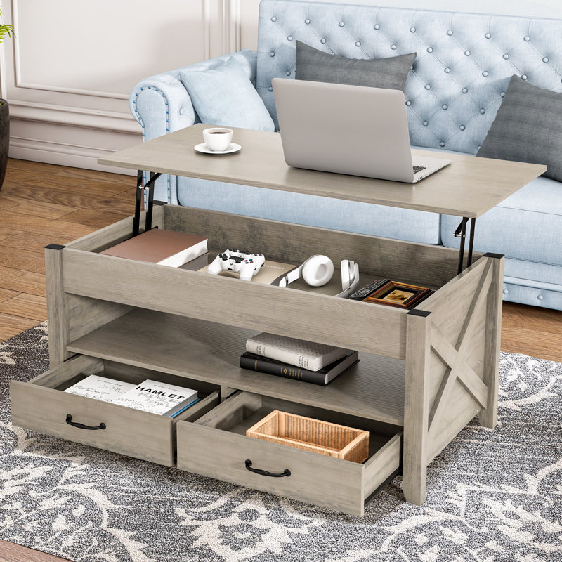 Table basse à plateau relevable, Gris