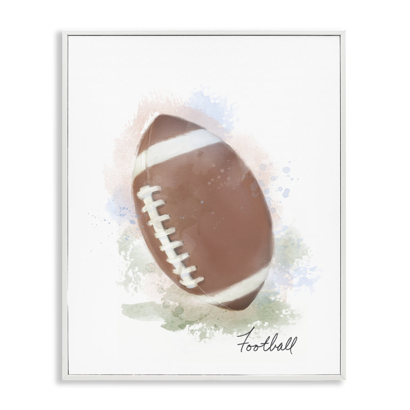 Giclée encadrée de football en pastel doux, design par Matthew Piotrowicz, H 14 po x l 11 po
