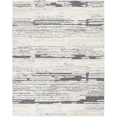 Tribeca Hand Knotted Wool/Cotton Abstract Rug in Blue/Gray